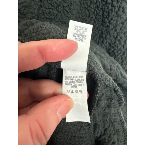 Aerie Large Dream Sherpa Sweatshirt Smoked Gray Quarter Zip Ribbed Neck NWT - Picture 11 of 13